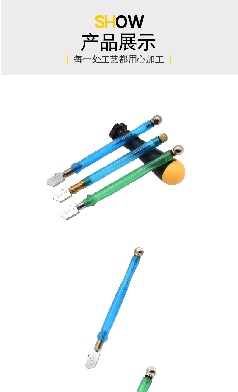 Glass knife Diamond petrochemical thick glass tile floor tile cutting knife, multi-functional manual oiling roller glass knife pic 7