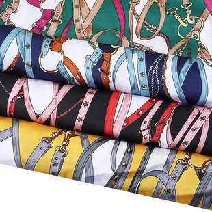 Factory direct sales of new satin chiffon printed fabric and European and American chain pattern shirt fabric in stock for wholesale pic 19