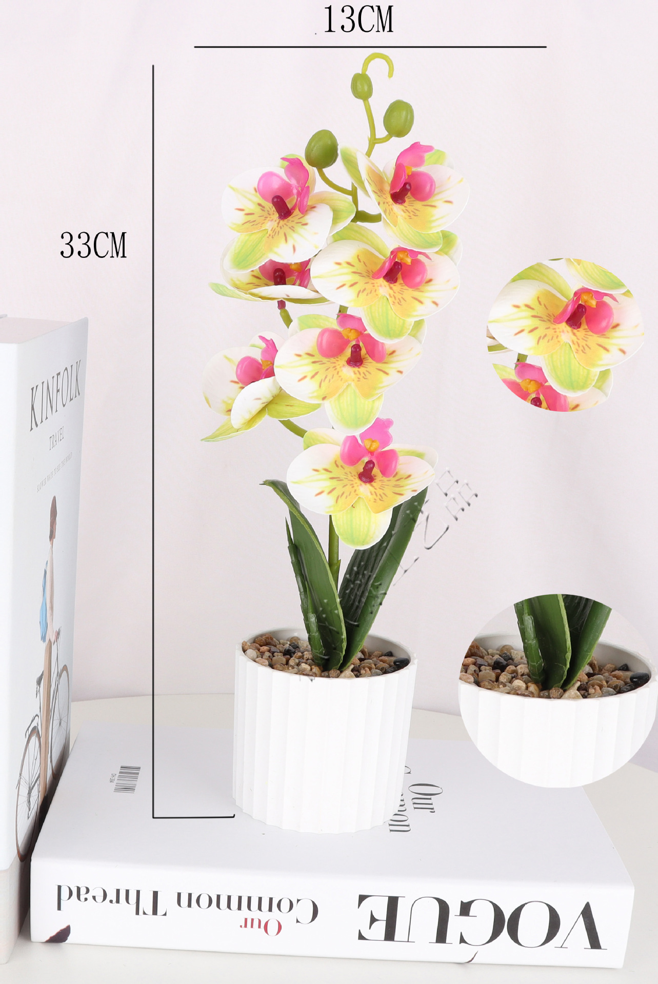 7-head artificial Phalaenopsis potted plants/artificial bonsai/artificial flower creative indoor small ornaments/Direct sales from Amazon factory pic 2
