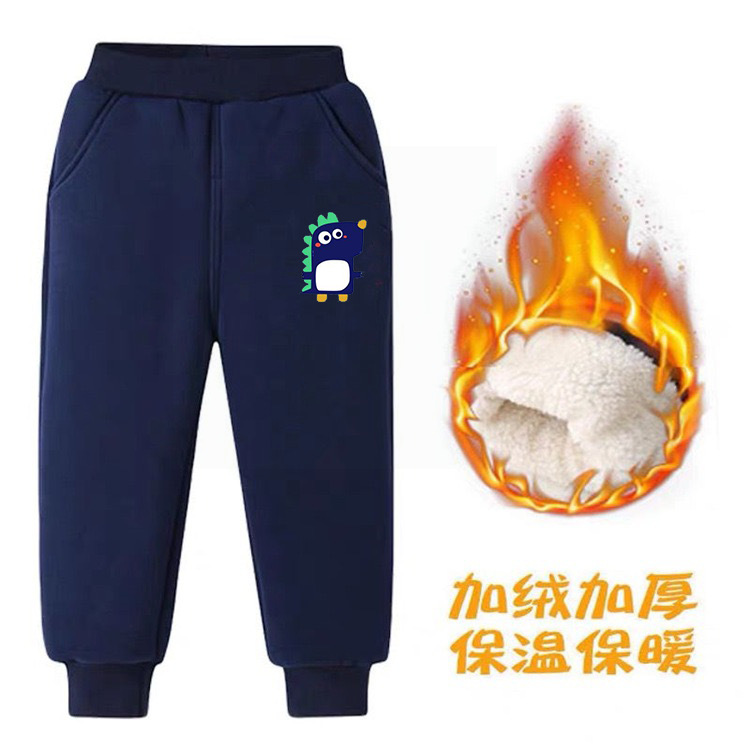 女童加绒裤子男童棉裤秋冬季加厚一体绒保暖外穿儿童休闲运动卫裤详情19