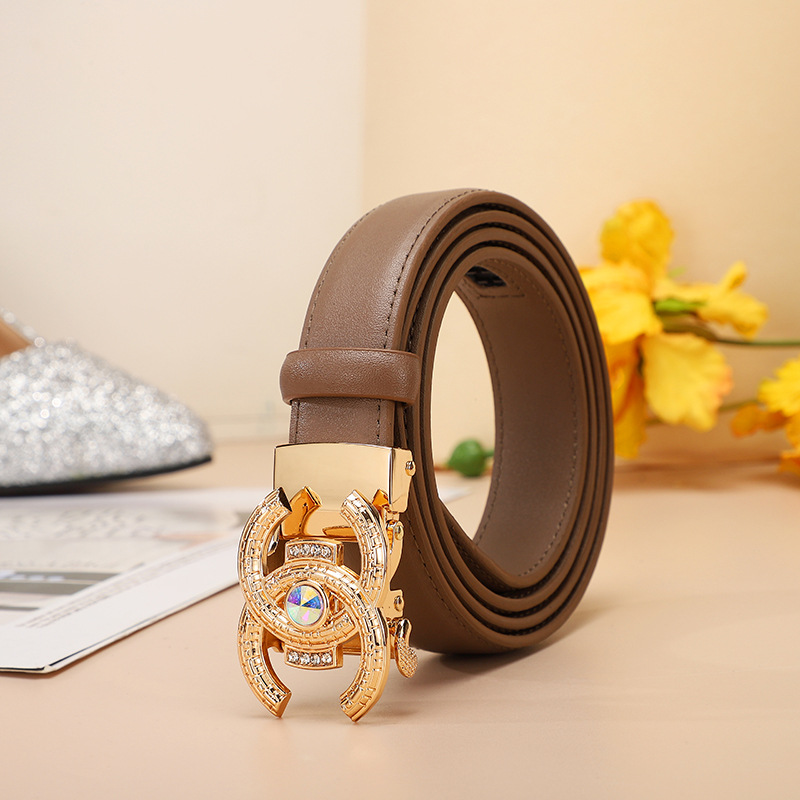 腰带 女士真皮双C经典自动高级感厂家直销装饰裤带皮带女生腰带女详情21