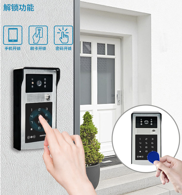 1080P WiFi doorbell, mobile detection, remote unlocking via mobile phone, digital high-definition intelligent video doorbell pic 9