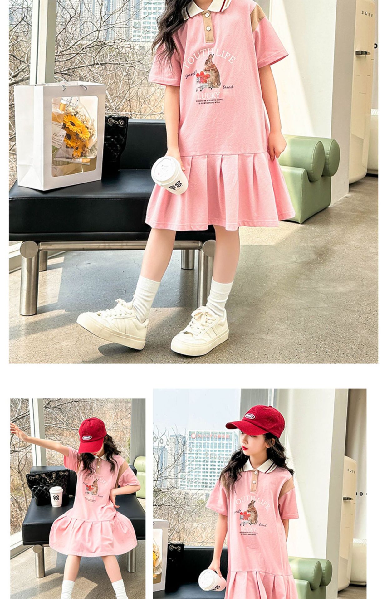 女童连衣裙夏装2023新款洋气儿童夏天polo短袖裙女大童夏季裙子潮详情19