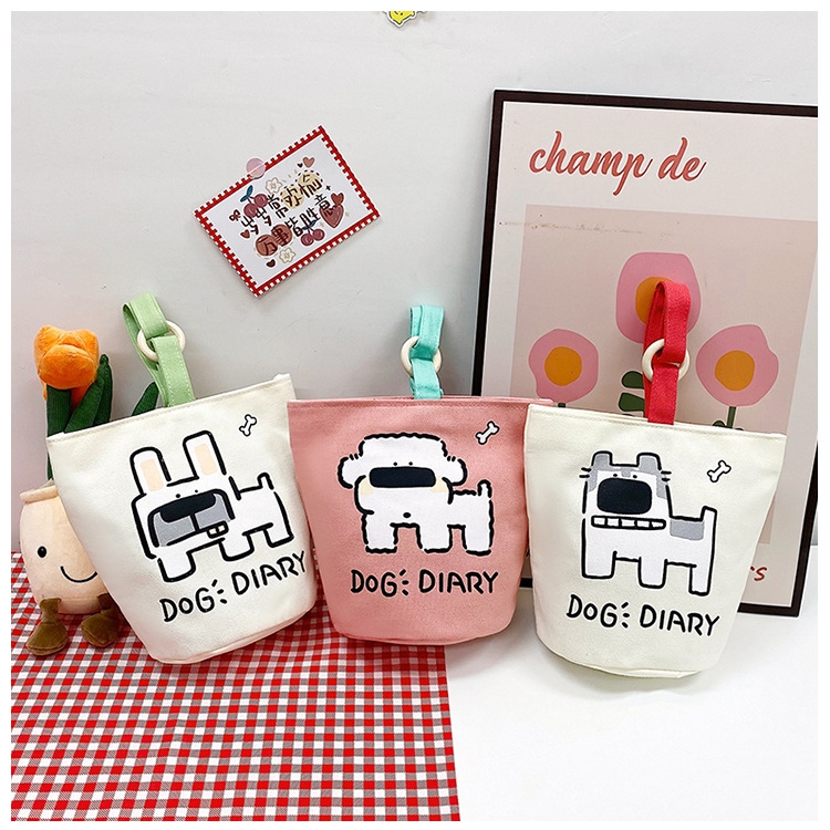 上班族便携妈咪帆布包购物学生可爱水桶型手拎便当带饭盒手提包女详情21