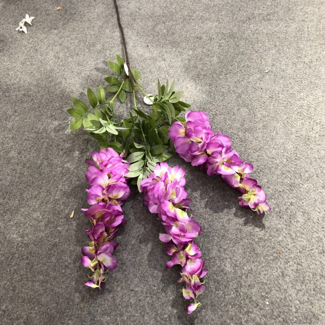 110CM simulated wisteria flower, simulated bean flower branch, bean flower strip, simulated wisteria hanging, simulated bean flower branch, wisteria strip pic 18