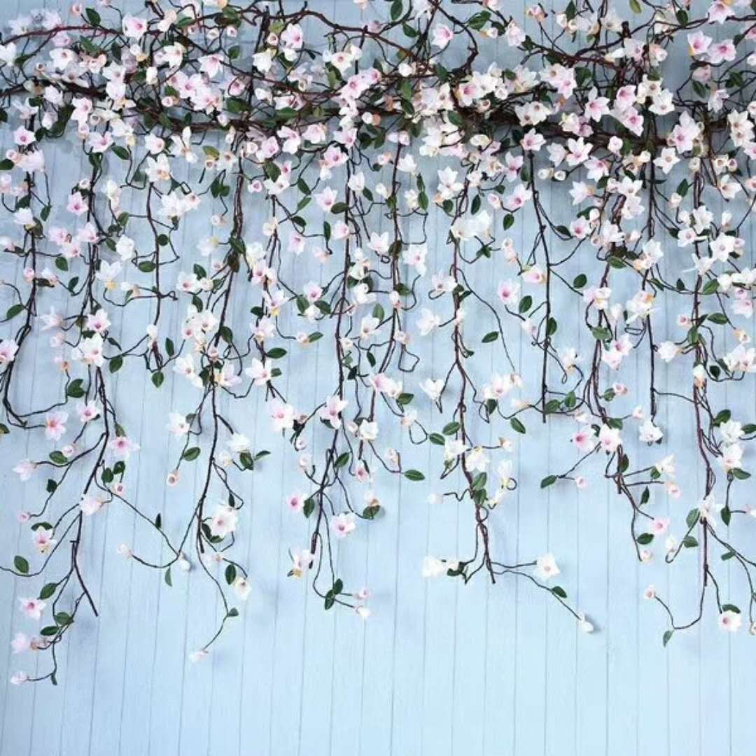 Artificial magnolia vine, artificial magnolia wedding and home decoration artificial flower factory direct sales, foamed branch shaped tree vine pic 2
