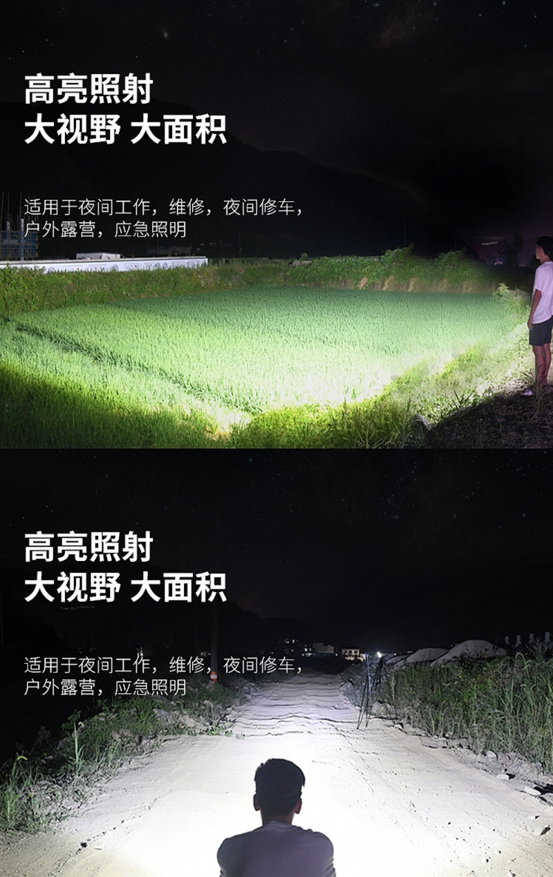New high-brightness rechargeable LED lighting dual-light yellow and white solar floodlight emergency outdoor campsite hand-held lamp pic 3