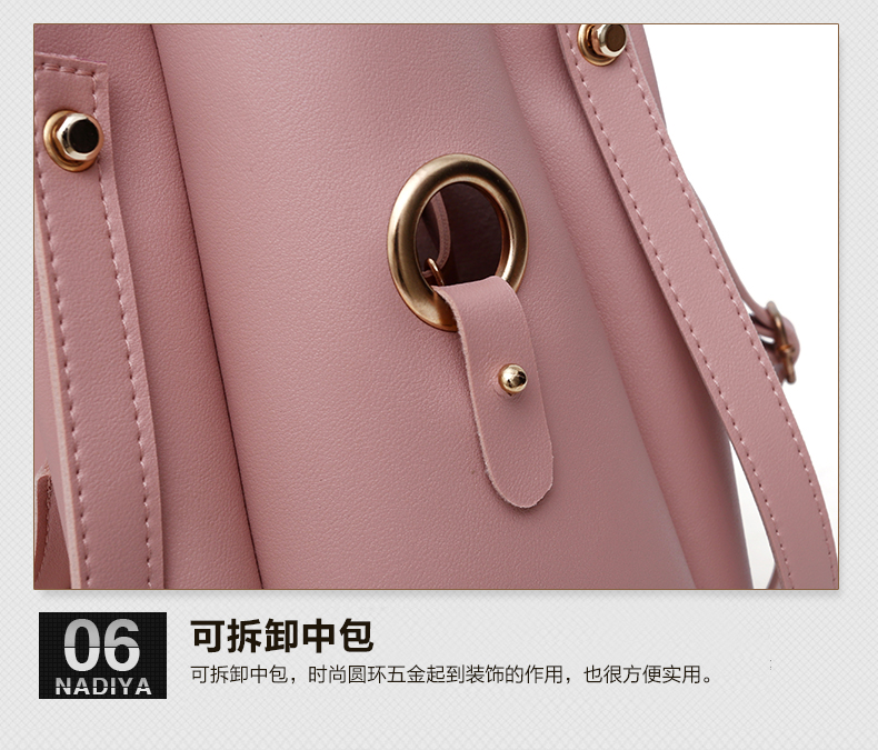 包包女跨境2022新款欧美手提女包时尚单肩水桶女士箱包子母包妈咪详情81