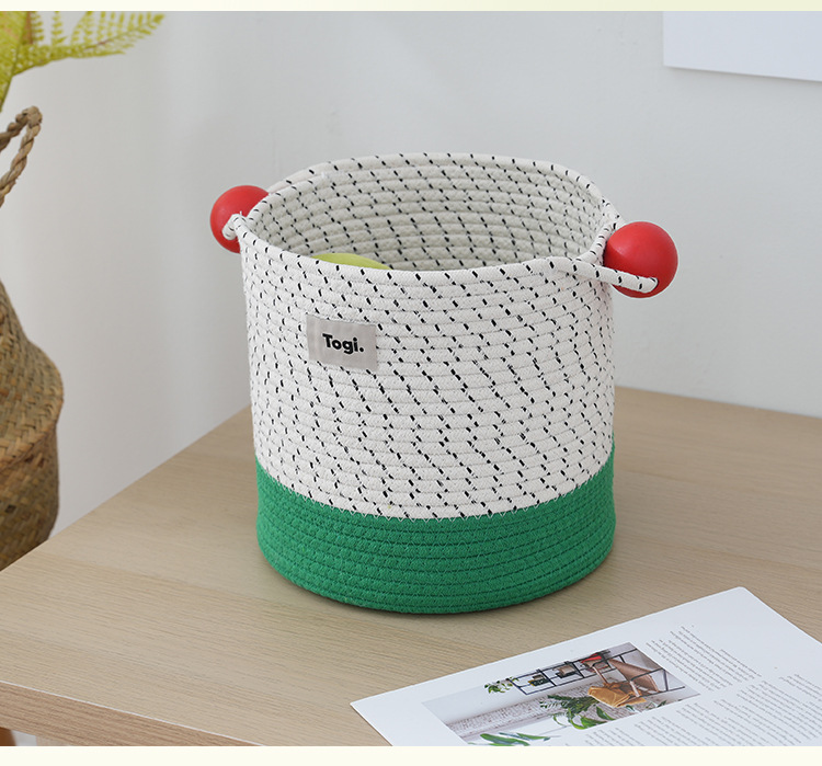 大容量可爱收纳筐一件代发儿童玩具收纳桶客厅装饰棉绳编织篮详情7