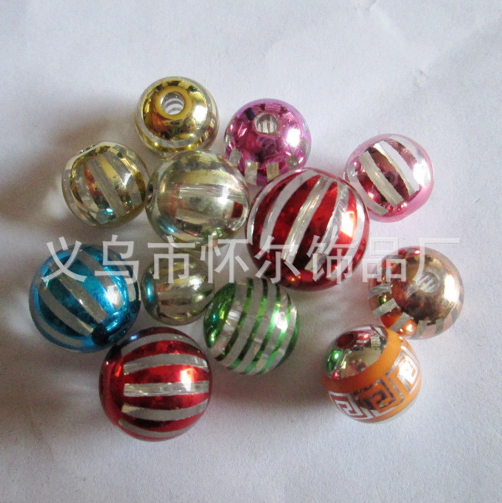 CCB电镀大孔珠 吊孔 塑料珠子合金配件 异形花 五角星 桃心珠子详情21