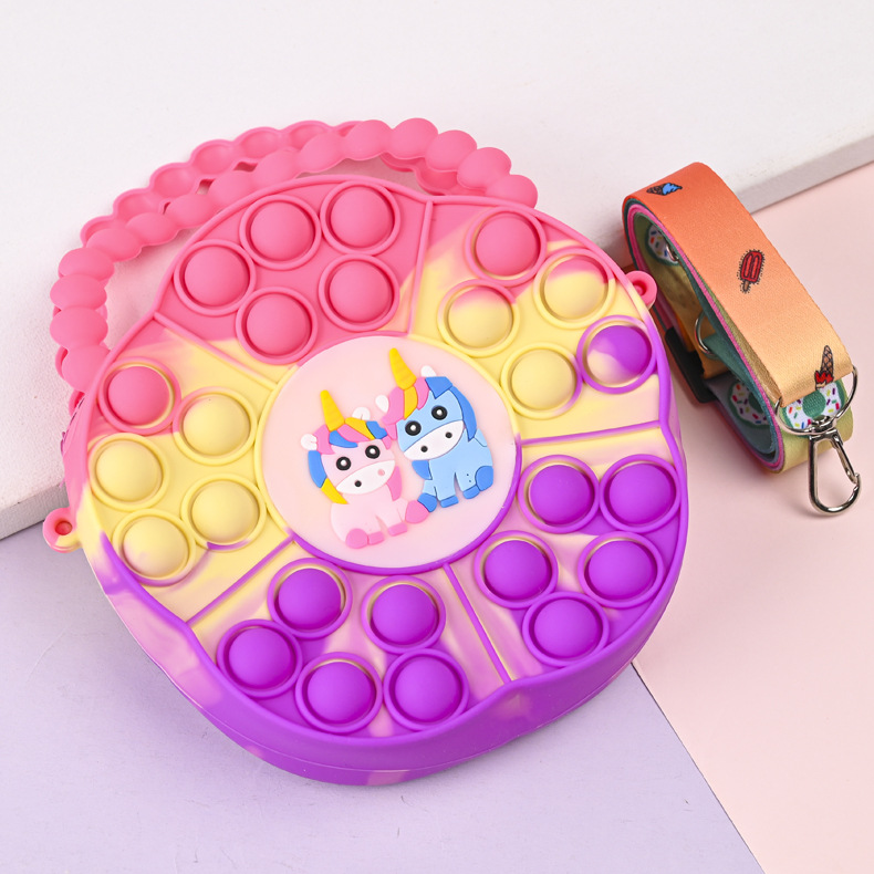 2023新款儿童花型手提单肩斜挎包卡通迷你可爱泡泡包硅胶手提零钱详情16