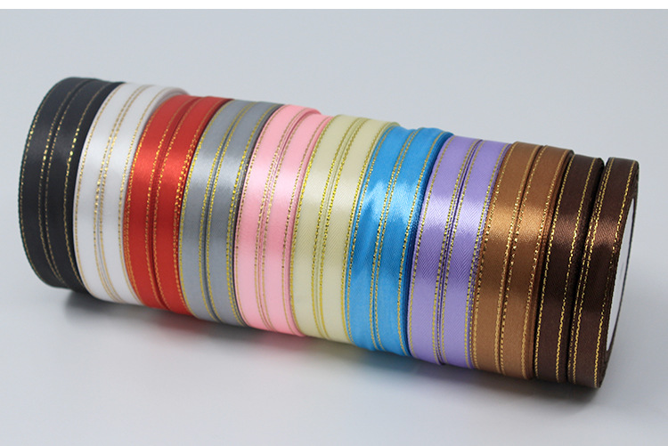 1 cm gold-edge ribbon, 3 fen in multiple colors to choose from. Available in stock for gift packaging, head accessories, clothing accessories, etc pic 11