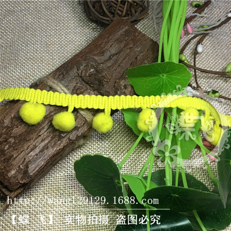 35个色现货供应1.3cm中直角毛球花边服装辅料三角球DIY手工花边辅料毛球详情23