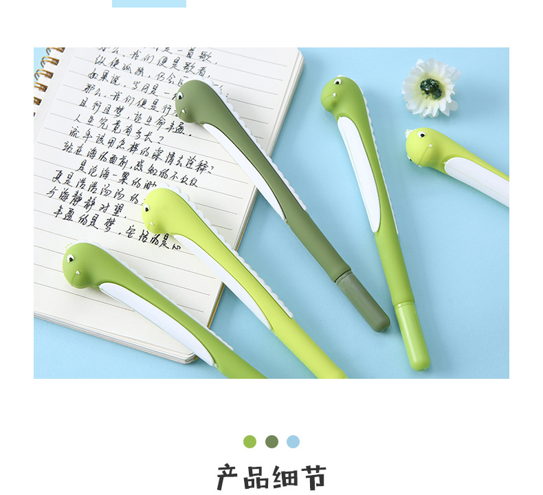 Nueva llegada zhongfan ZF2062 creativo animal pluma neutral dibujos animados dinosaurio styling pluma estudiante papelería firma pluma al por mayor pic 7