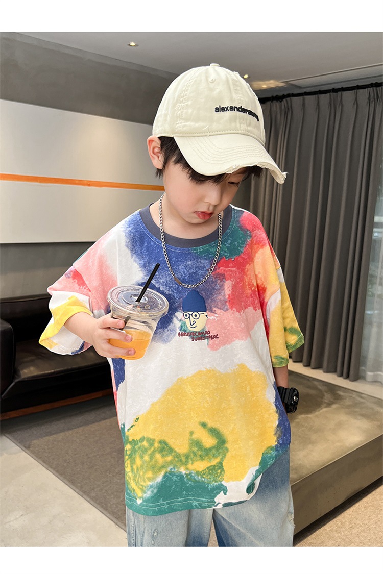 儿童装男童夏装T恤纯棉短袖2024新款中大童夏季男孩夏款潮牌上衣t详情9