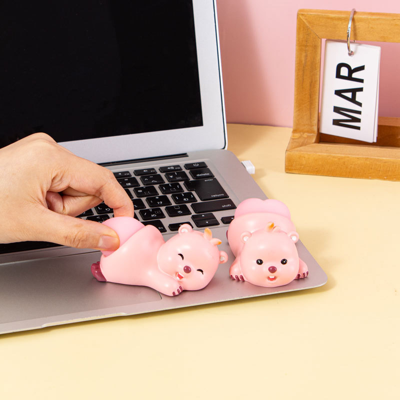 可爱网红小粉狸卡通潮玩摆件创意解压Q弹屁屁玩具公仔汽车内装饰详情2