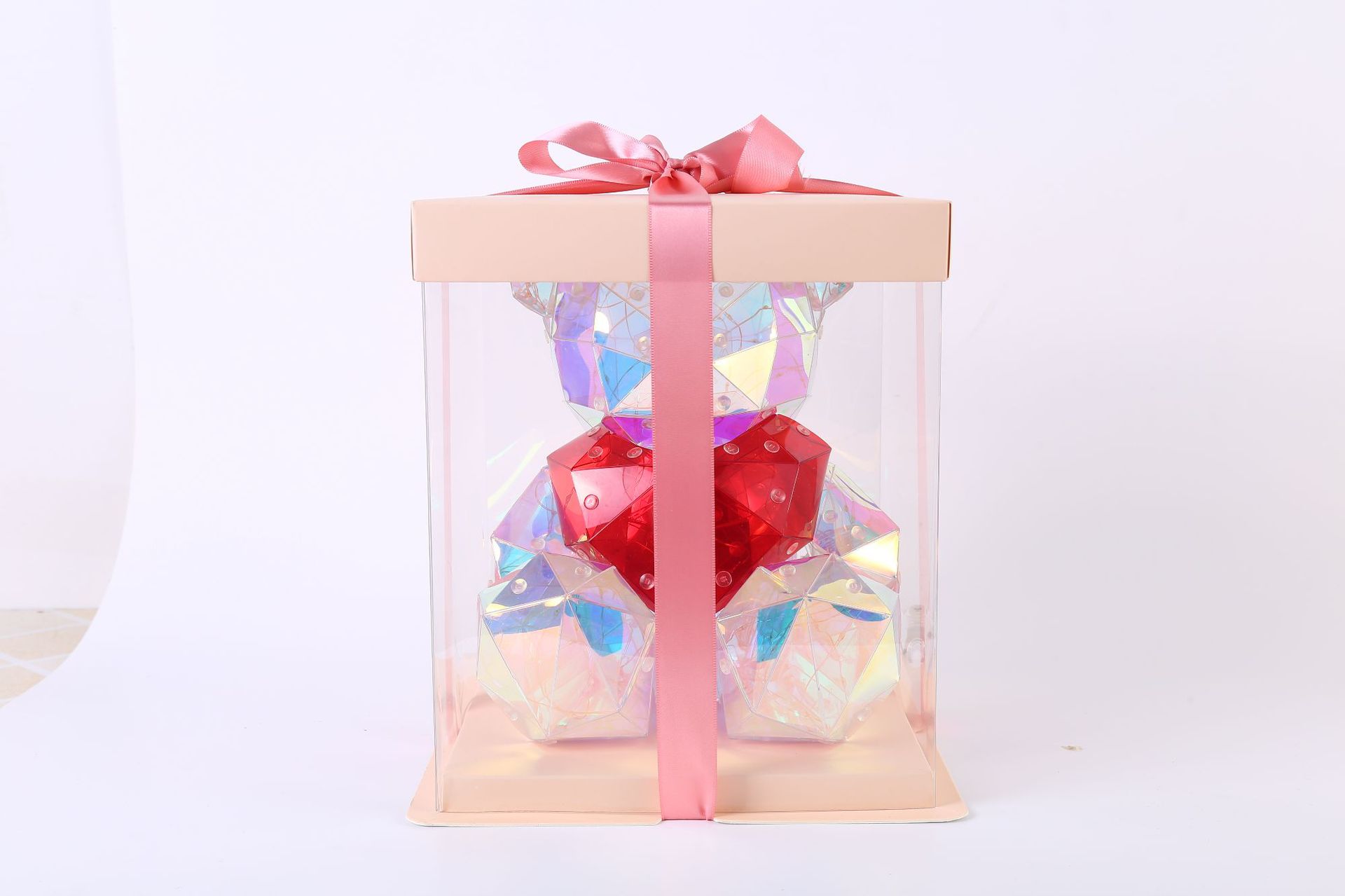 Colorful heart-shaped bear luminous lamp birthday creative decoration, popular heartwarming gift for girls wholesale pic 7