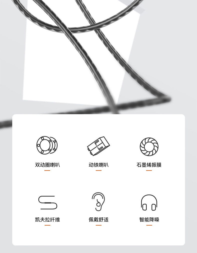 3.5mm in-ear wired headphones for bass music, sports, e-sports, gaming, karaoke, microphone, and wired control pic 2