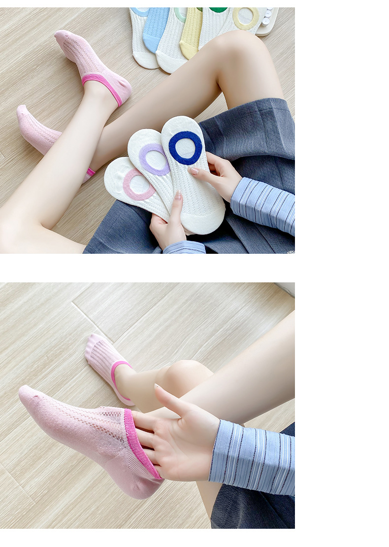 袜子女春夏薄款船袜甜美薄款镂空浅口袜子糖果色不掉跟彩虹隐形袜详情17