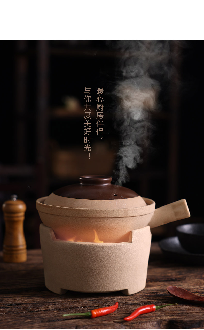 Youdaoplaceholder0 old-fashioned unglazed household gas handle small dry pot, high-temperature resistant charcoal stove pot pic 17