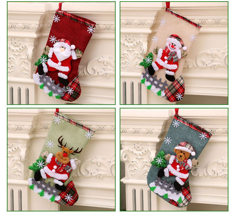 圣诞节圣诞袜 圣诞礼物袋圣诞小袜子挂件圣诞树挂饰装饰品袋子详情34