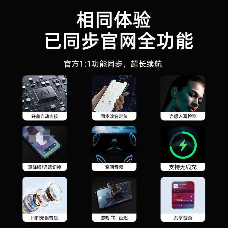 华强北二代三代四代五代悦虎慧联适用于苹果安卓降噪无线蓝牙耳机详情19