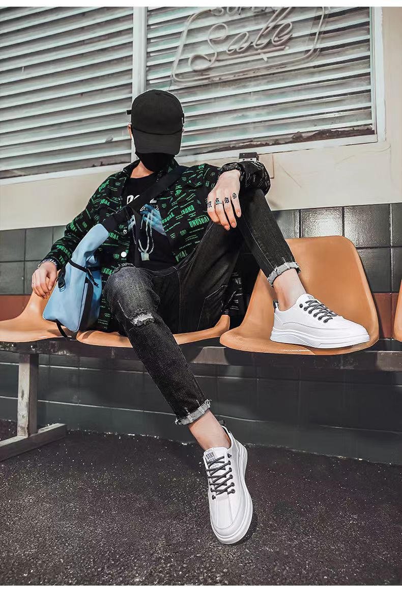 皮鞋休闲男款百搭男鞋春秋潮流低帮平板鞋男士小白鞋软底皮鞋男款详情13