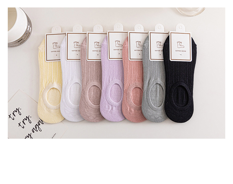 Summer thin socks for women, solid color, light-cut, anti-slip cotton socks, low-top, short-top, Japanese-style invisible socks, one-piece consignment pic 6