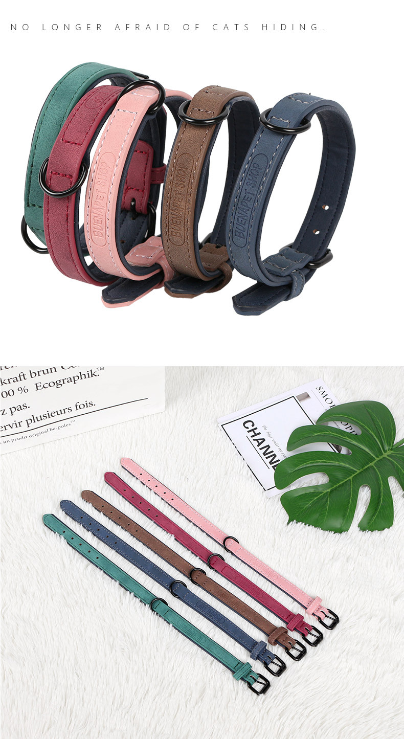 Cross-border hot-selling pet collars, dog PU collars, medium and large-sized dog neck covers, and leash collars are available for wholesale in stock pic 22