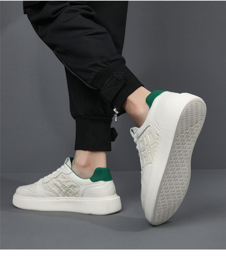 真皮板鞋男款夏季透气高级感百搭休闲男鞋头层牛皮空军男士小白鞋详情22