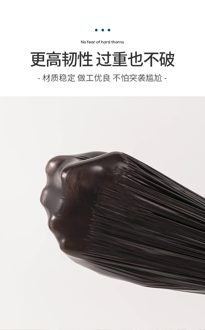 垃圾袋子家用厨房背心式抽绳式商用手提式加厚黑色大量批发实惠装详情7