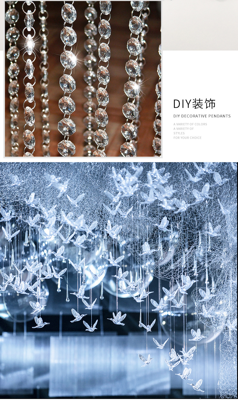 98mm acrylic long water drop pendant, high transparency brushed round water drop hanging piece, wedding and festival home decoration pic 19