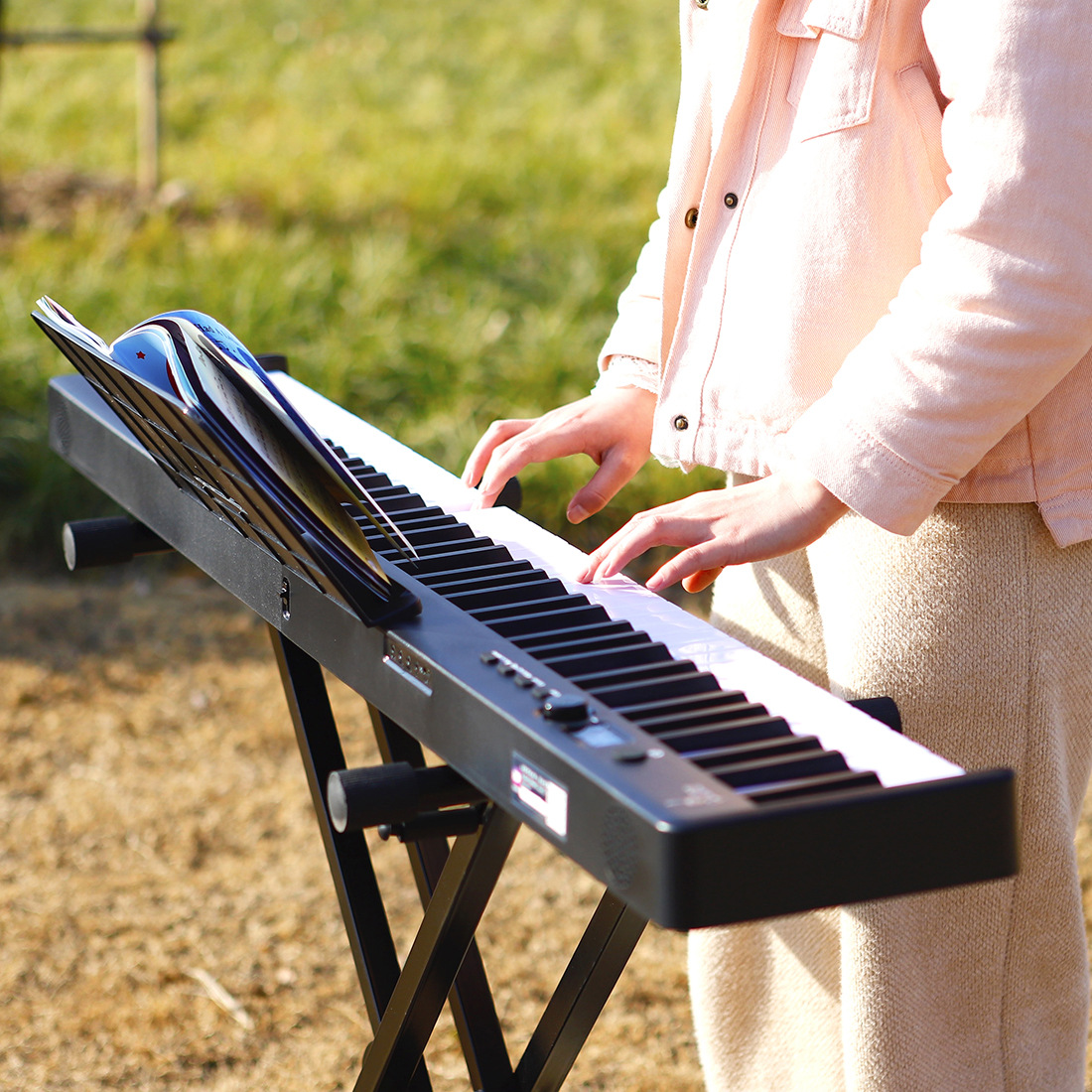 LADE88 clave piano plegable portátil electrón adulto principiante práctica teclado patchwork mano enrollado piano eléctrico pic 3