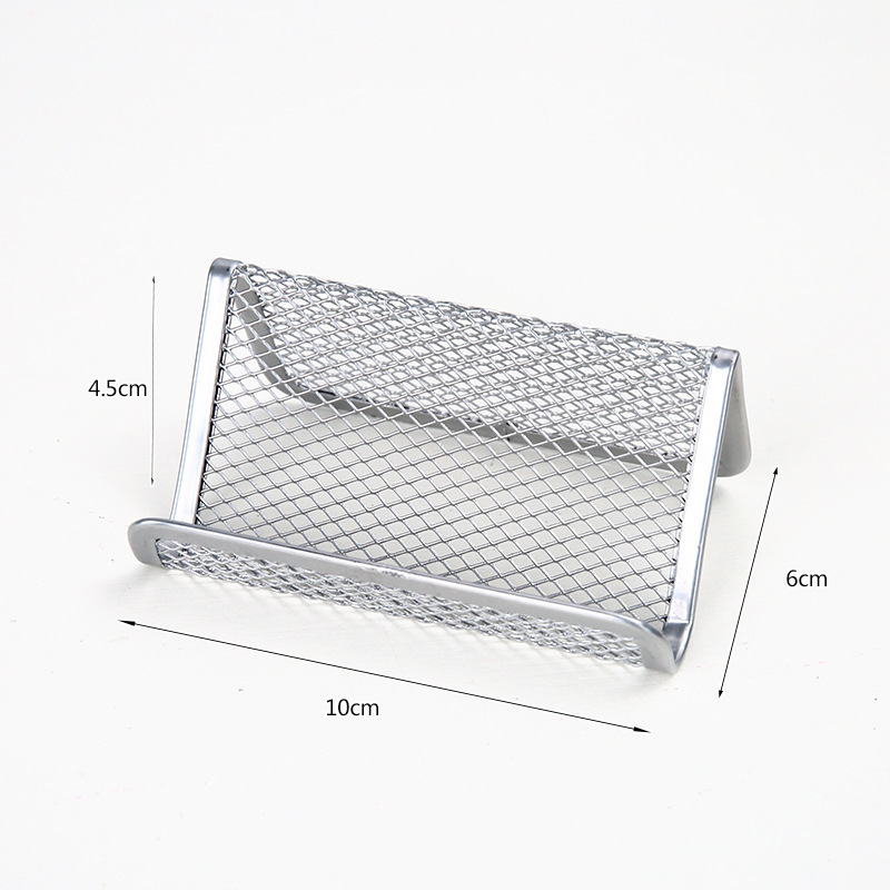 Wholesale of hotel front desk iron anti-rust business card holders, office and business business card boxes, and black metal wire mesh business card racks pic 2