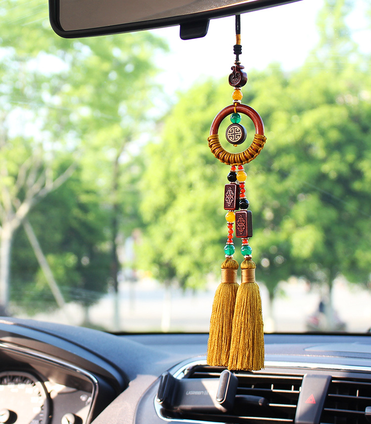 Factory direct sales of new ethnic-style rosewood car interior high-end car safety art pendant AXJS001 pic 9