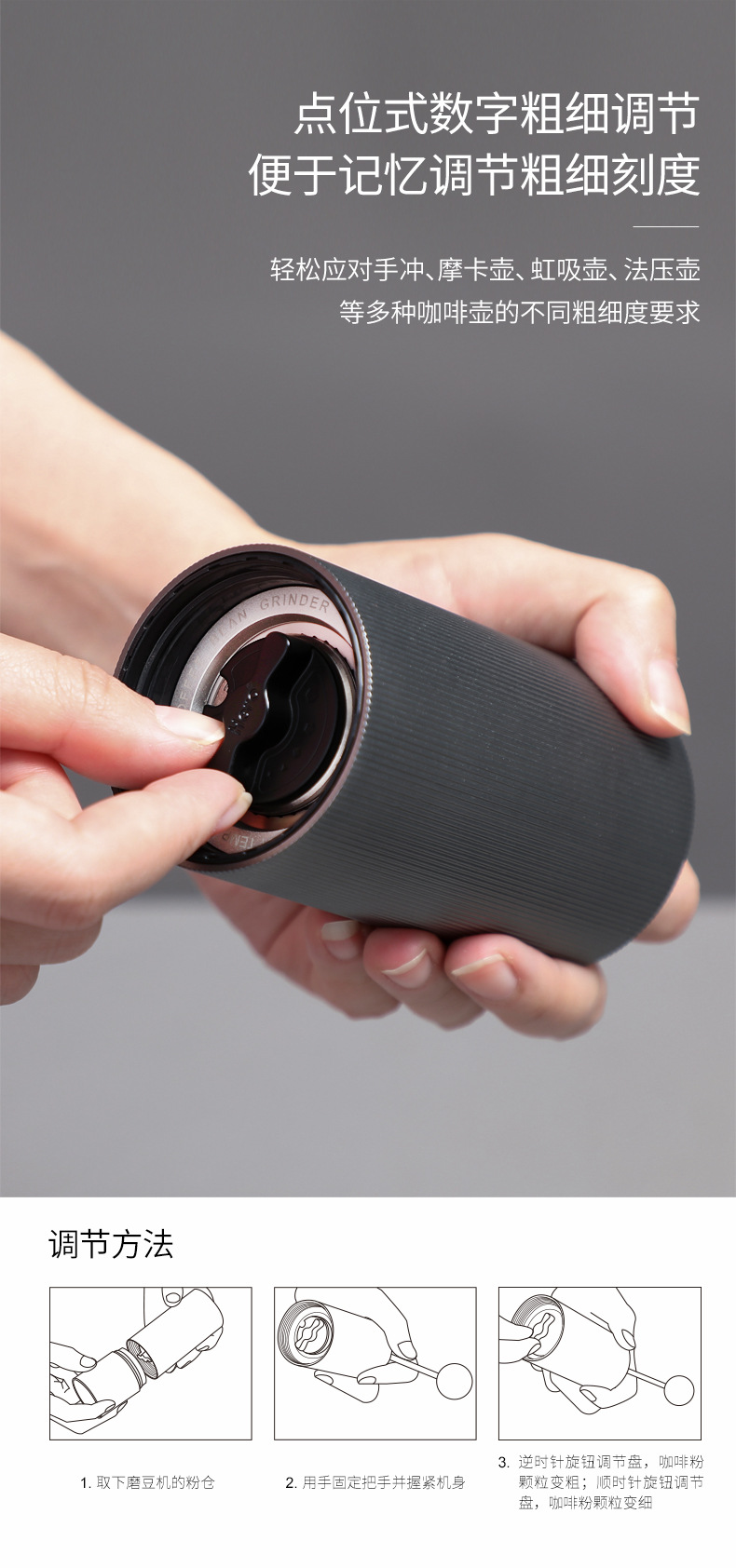 Hero Propeller S02 Hand-cranked Coffee Grinder, portable household coffee grinder, hand-operated coffee machine pic 7