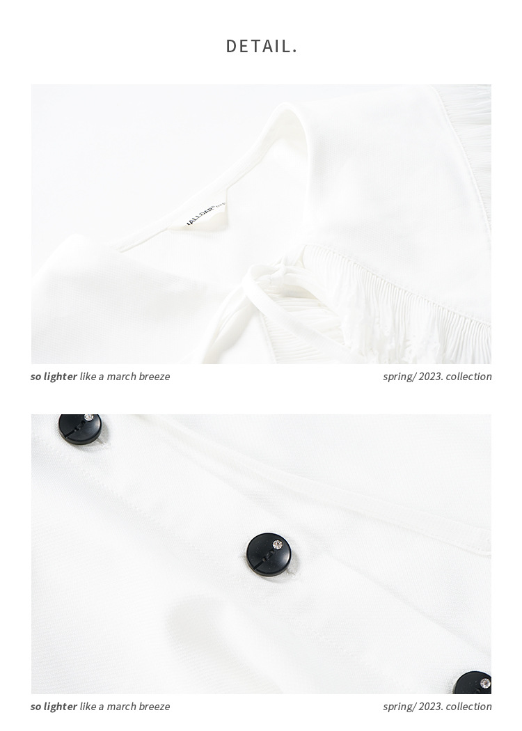 The new long-sleeved white shirt for women in the autumn of 2023, with lace trim and a doll-neck design, is a stylish shirt for women pic 28