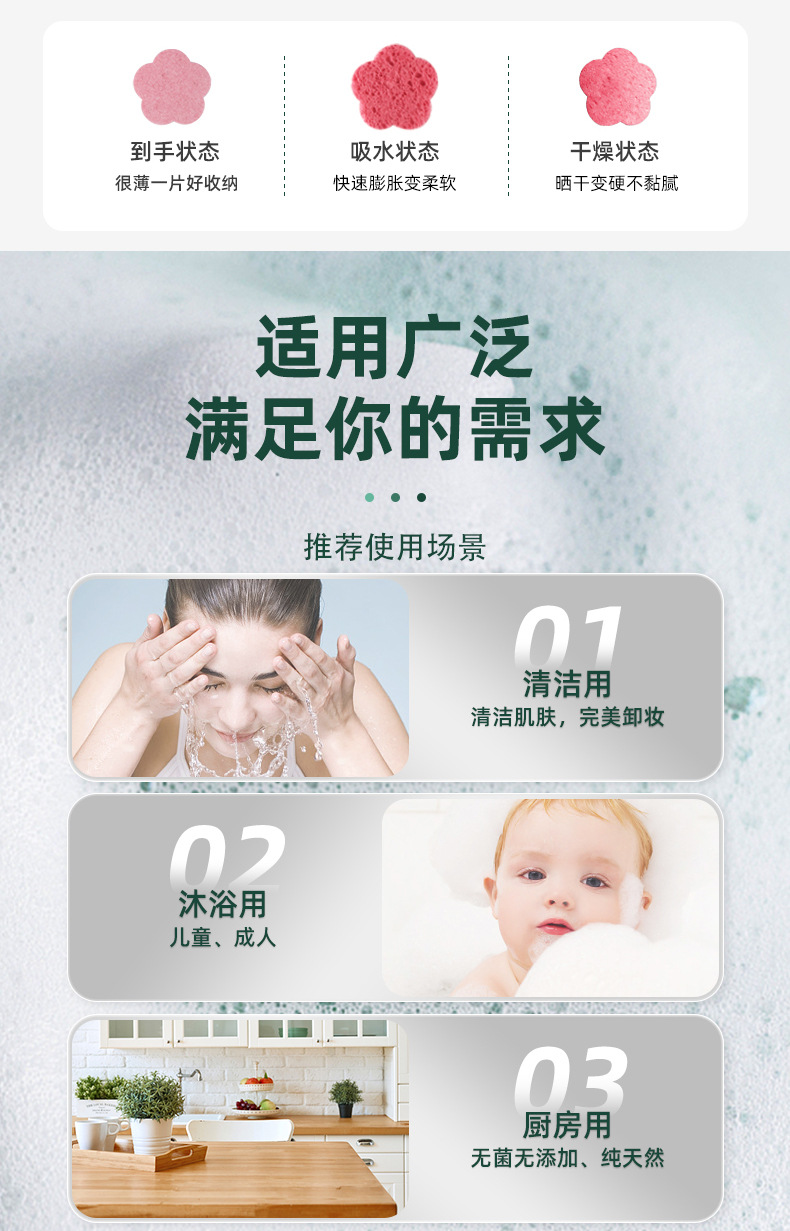 Cross-border export wood pulp cotton facial cleanser, flower-shaped facial cleanser, wood pulp facial cleanser and makeup remover, compressed wood pulp cotton face wash, exclusively for export pic 17
