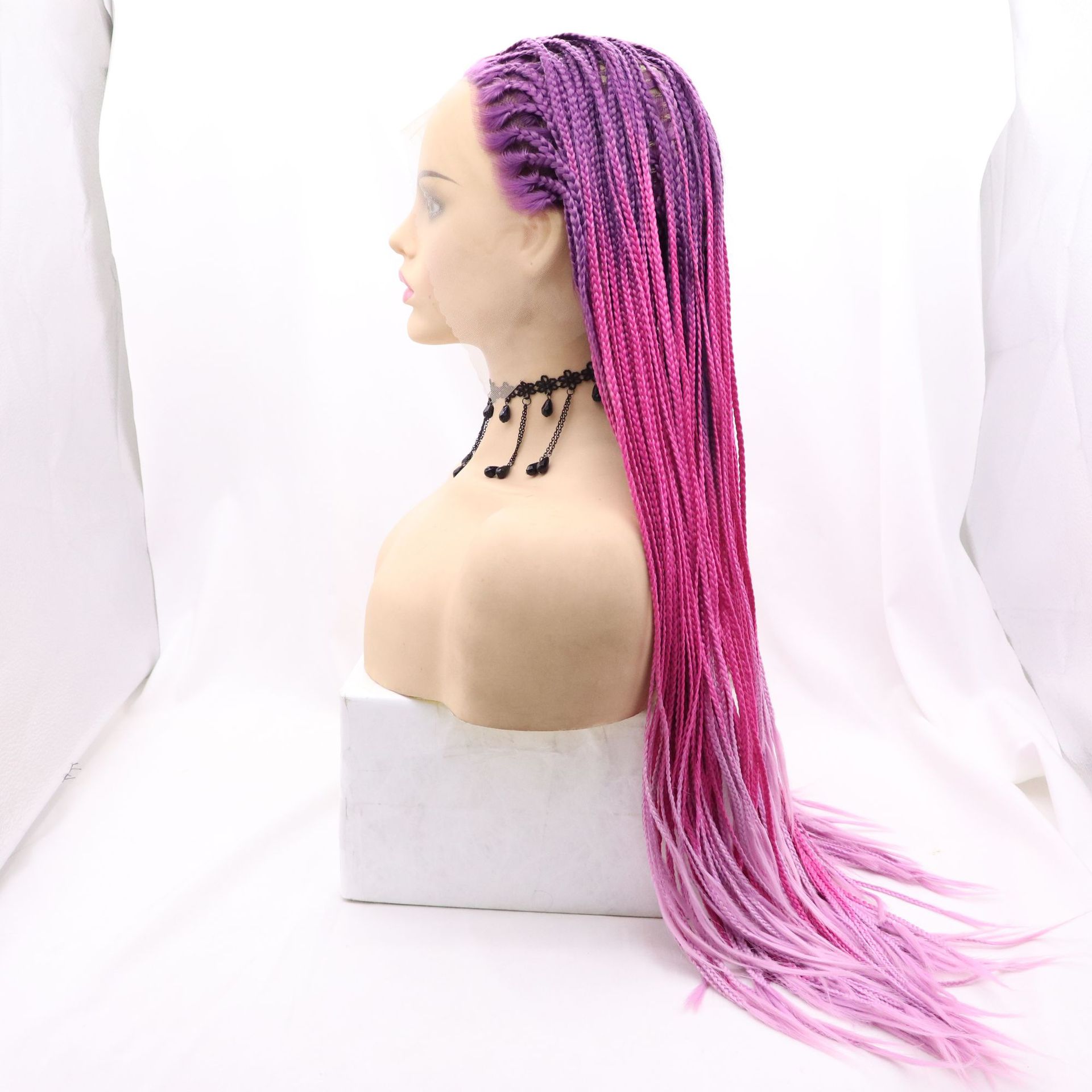 欧美NEWLOOK前蕾丝时尚新款长发长辫子发Lace Front Wigs BW0108详情22