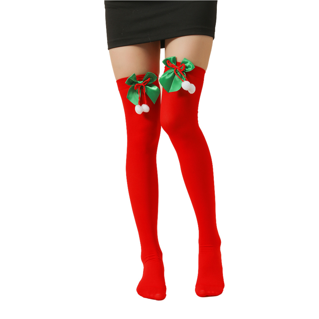 Suministro de fábrica calcetines de navidad ropa de fiesta accesorios calcetines de navidad sobre la rodilla medias de arco pic 13