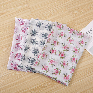 2020 new summer chiffon printed fabric white base printed polyester fabric small floral print dress mask fabric pic 13