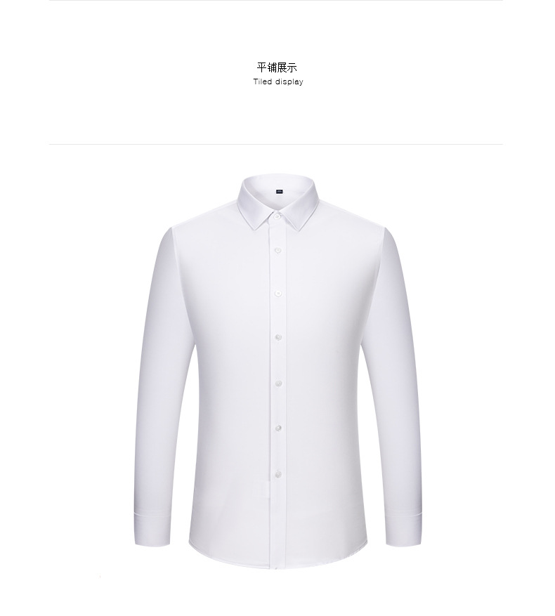 Ropa de hombre nuevos negocios casual camisa de fibra de bambú para hombres lavable a máquina fácil de cuidar hombre sin planchado profesional blanco camisa pic 3