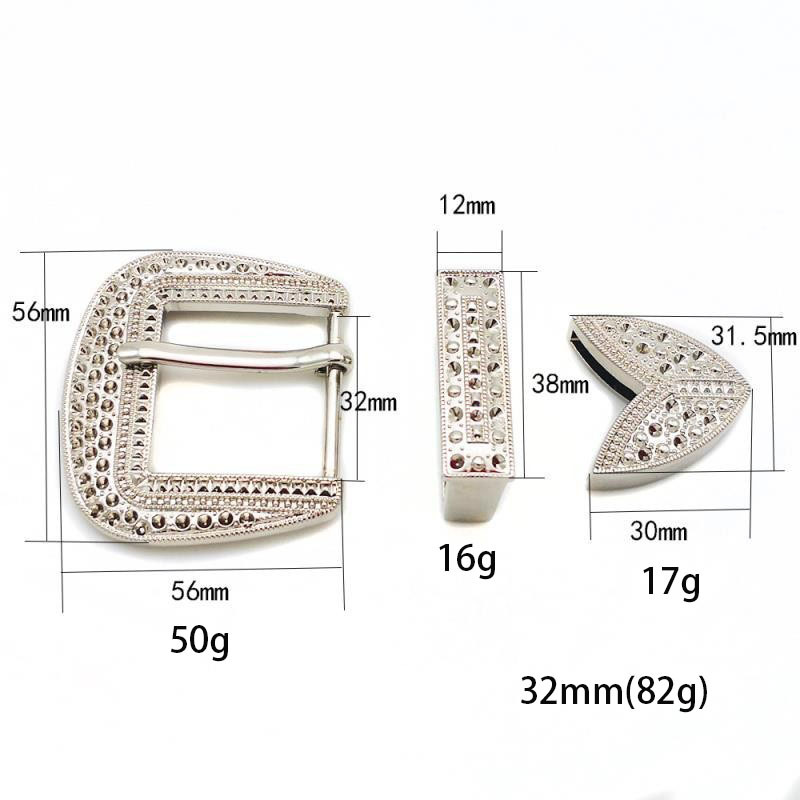 32mm zinc alloy belt buckles for women from Japan, South Korea, Europe and America, diamond three-piece set, factory direct sales pic 6