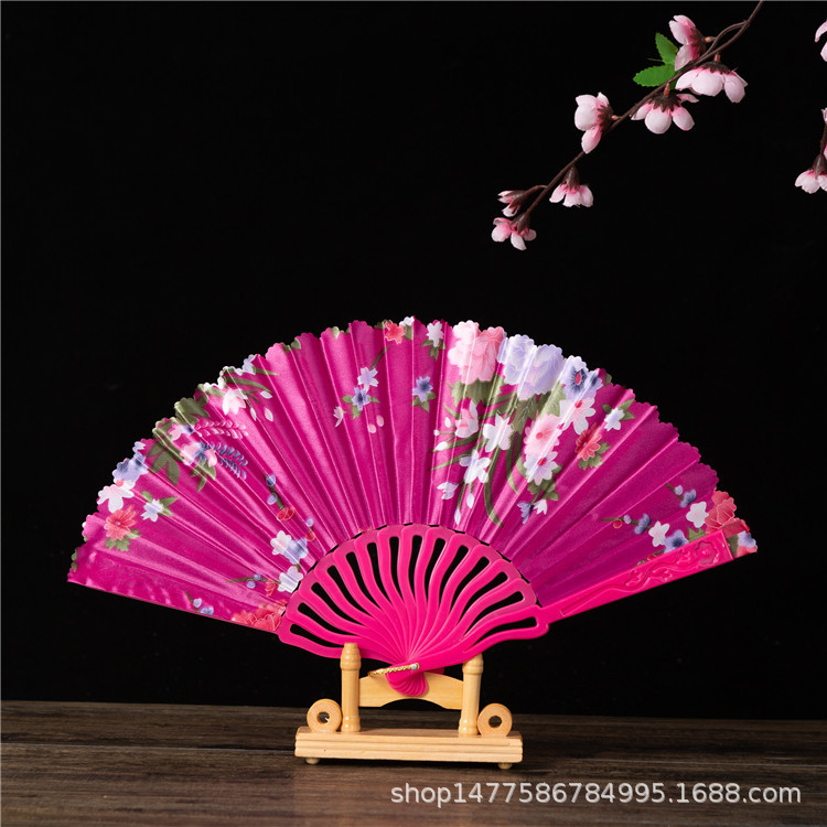 中国风龙骨扇舞蹈扇婚礼扇西班牙扇子女士扇 折扇广告扇子绸布扇详情6