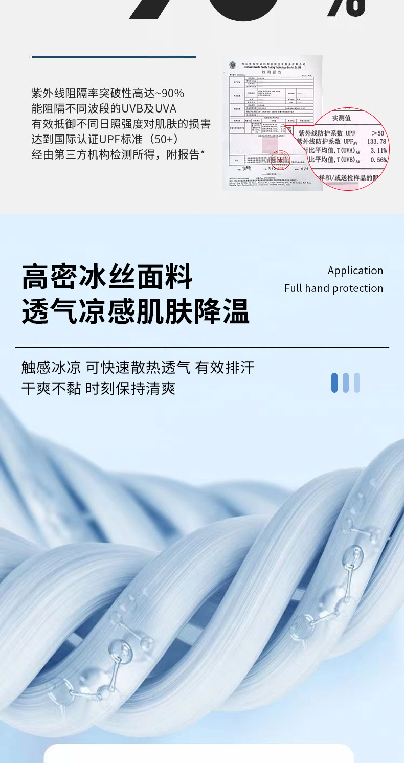 夏季防晒手套女士冰丝骑行薄款防滑透气美甲防紫外线露指夏天开车详情13