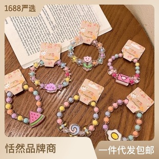 儿童项链卡通三欧丽小女孩串珠饰品公主风可爱多巴胺女宝宝颈链首饰详情3