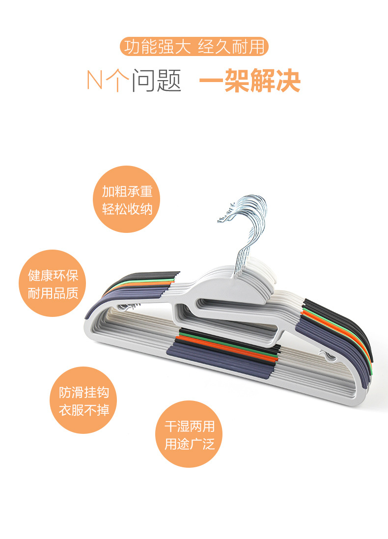 Fish-mouth plastic clothes hanger anti-slip strip clothes hanger, household organization, storage, drying, dry and wet dual-purpose clothes hanger manufacturer wholesale pic 14