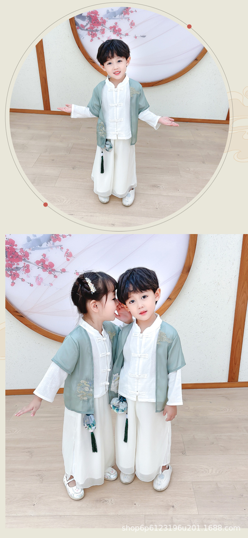 国潮儿童汉服男中国风古装六一儿童合唱服表演服国学服男女童演出服夏详情7
