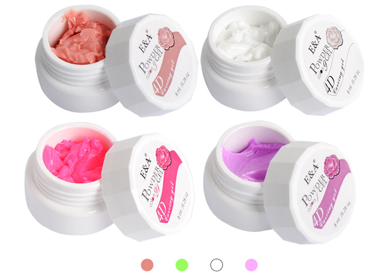 E&A 4D Stereoscopic Phototherapy Nail Art Carved Clay Carved Flower Glue 24-color exclusive for export pic 19