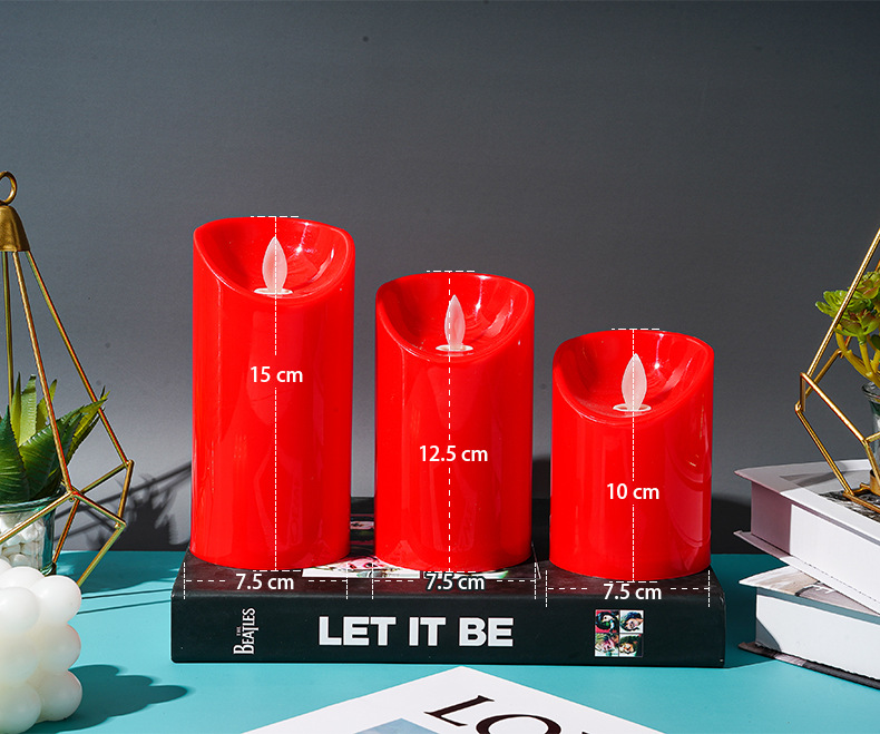 Wholesale of festive red electronic candles, led simulation swing large candle lamps, and household plastic candle lamps from the manufacturer pic 4